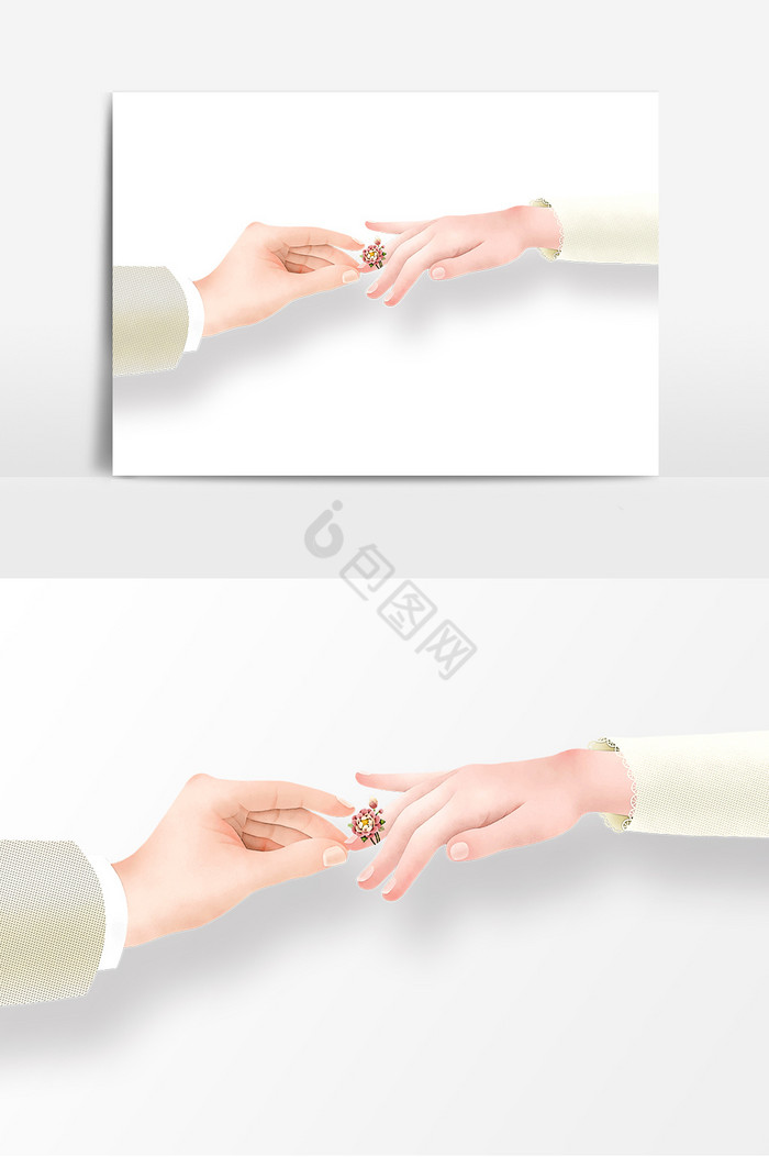 戴戒指结婚婚戒图片