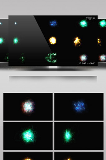 16组闪电能量流体粒子特效视频素材图片