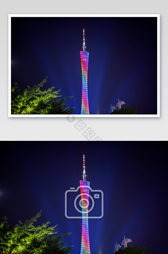 珠江新城广州塔城市夜景摄影图片