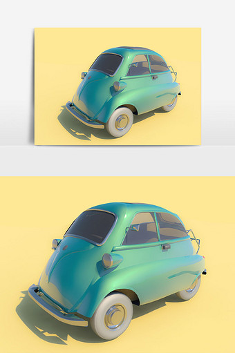 C4D小汽车 产品模型 标准渲染图片