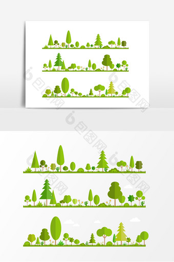 矢量绿色树木设计素材图片