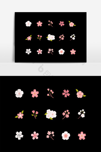 手绘粉色花朵元素图片