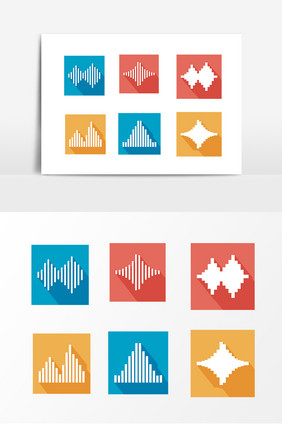 抽象声波音符设计素材