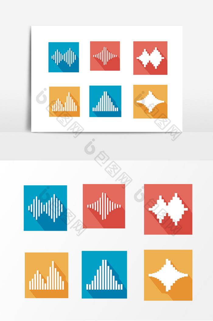 抽象声波音符设计素材