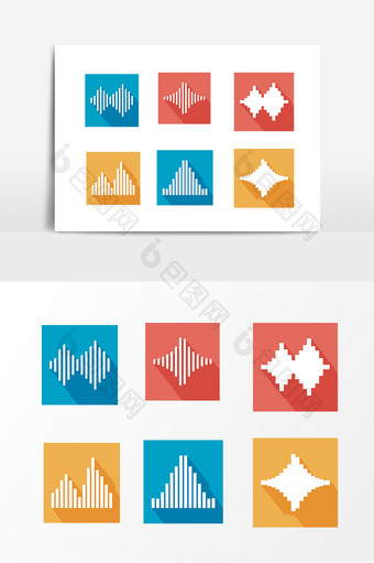 抽象声波音符设计素材图片