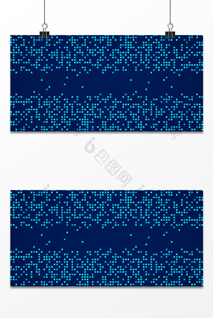蓝色颗粒堆叠数字化商务科技背景