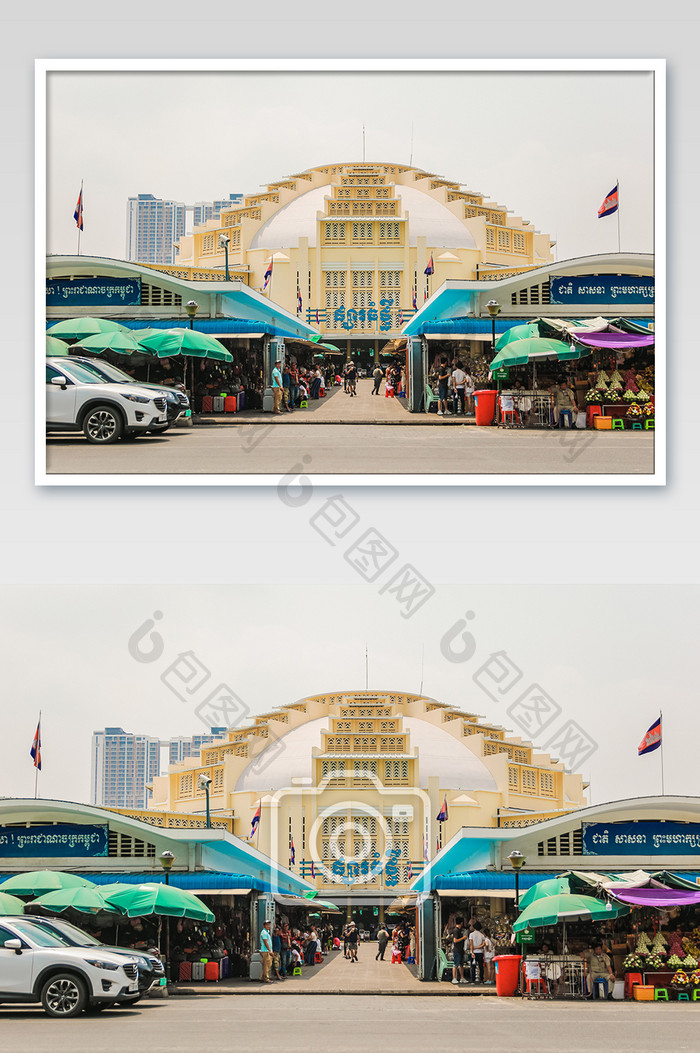 柬埔寨金边中央市场建筑摄影图片