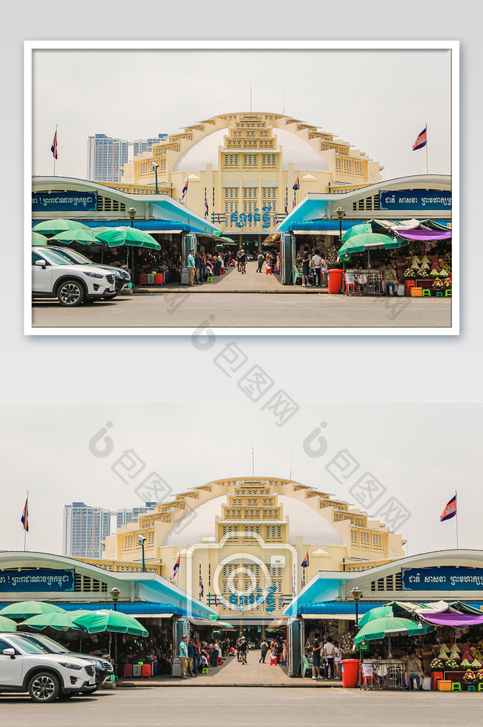 柬埔寨金边中央市场建筑摄影图片图片