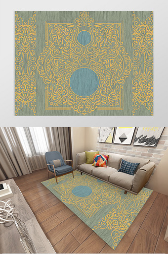 现代简约线条花纹地毯图案设计图片