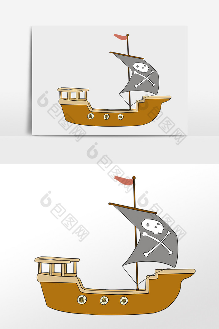 交通航海工具木质帆船插画图片图片