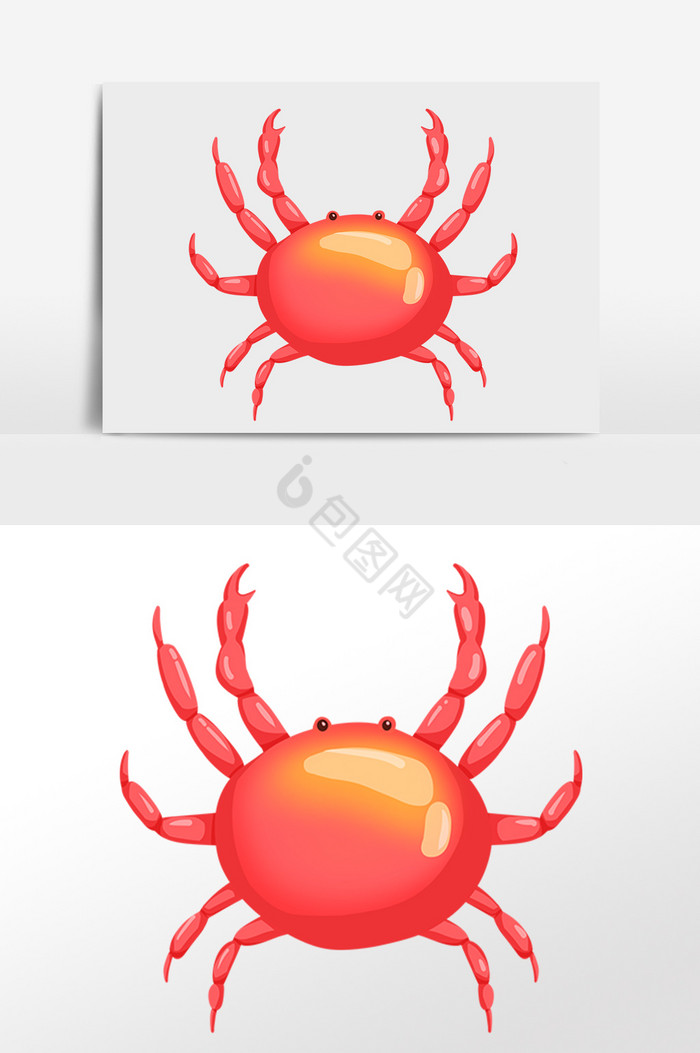 海洋生物海鲜螃蟹插画图片