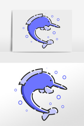 海洋生物尖嘴鱼插画