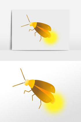 发光昆虫夜光萤火虫插画