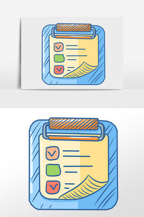 手绘卡通医学医疗病历本插画