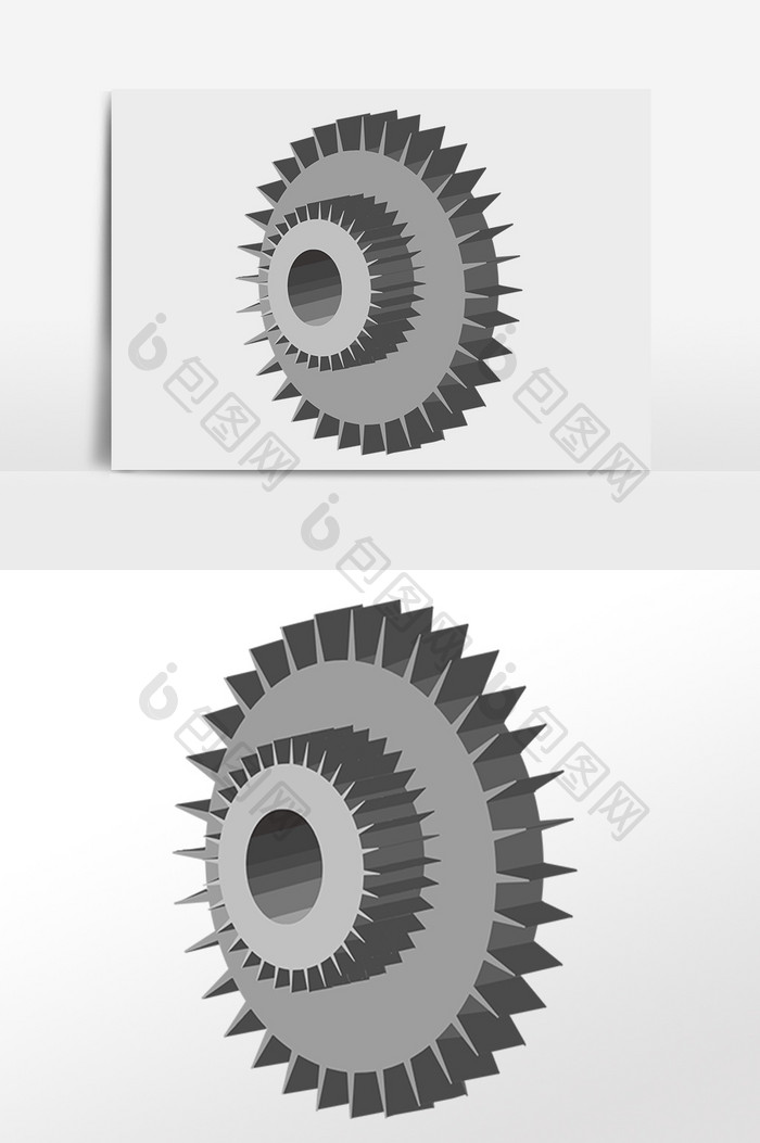 手绘汽车维修零配件齿轮插画