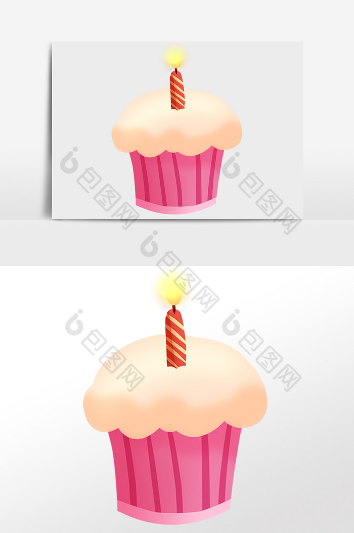 庆祝生日甜点纸杯小蛋糕插画图片图片