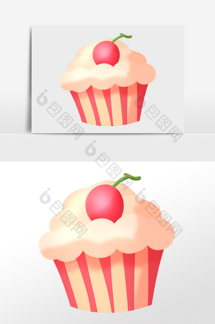 庆祝生日甜点纸杯蛋糕插画图片图片