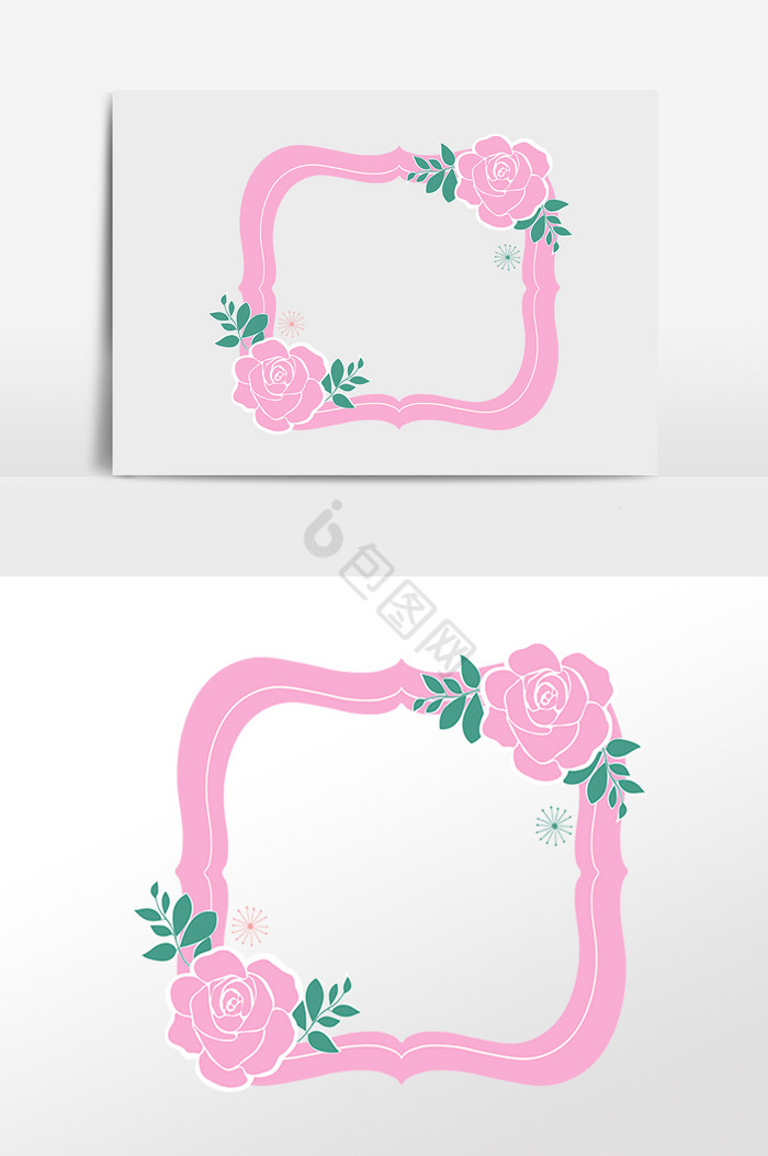 植物花朵装饰边框插画图片