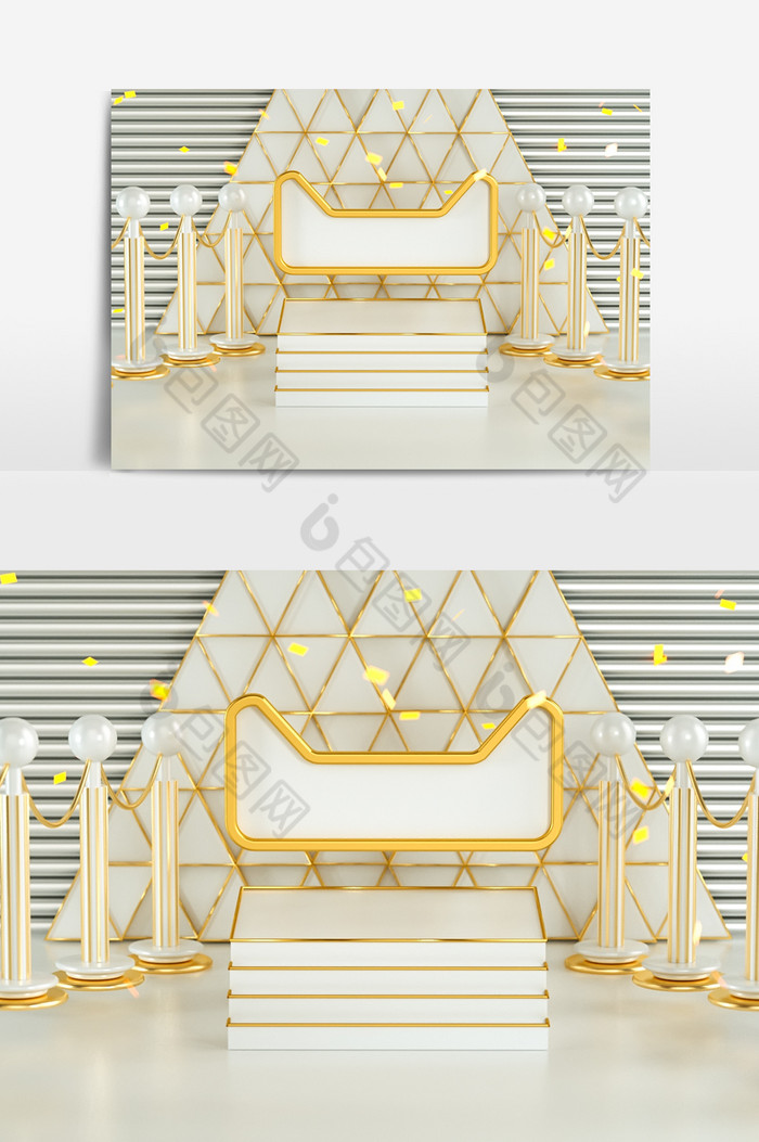 C4D白金电商小场景oc渲染图片图片