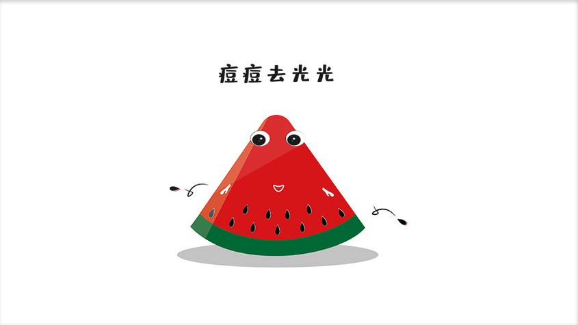 红色西瓜夏天水果去痘痘表情包