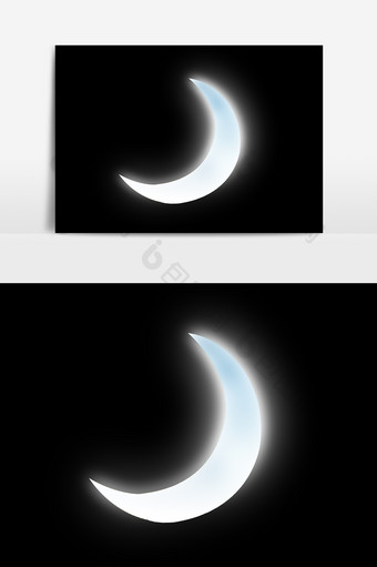 简约大气夜晚月亮月牙装饰元素图片