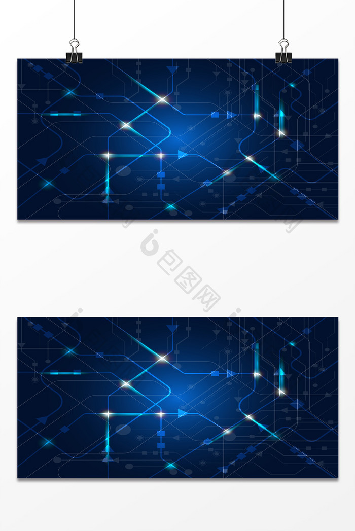 蓝色线条光效颗粒电路数字化5G科技背景