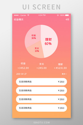 ui收益理财app收益明细界面设计