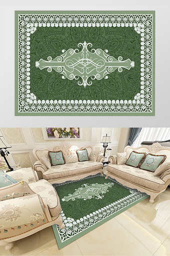 欧式古典复古花纹客厅卧室酒店地毯图案图片