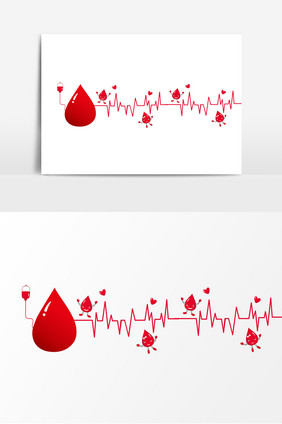 质感简约血液心跳线路图元素