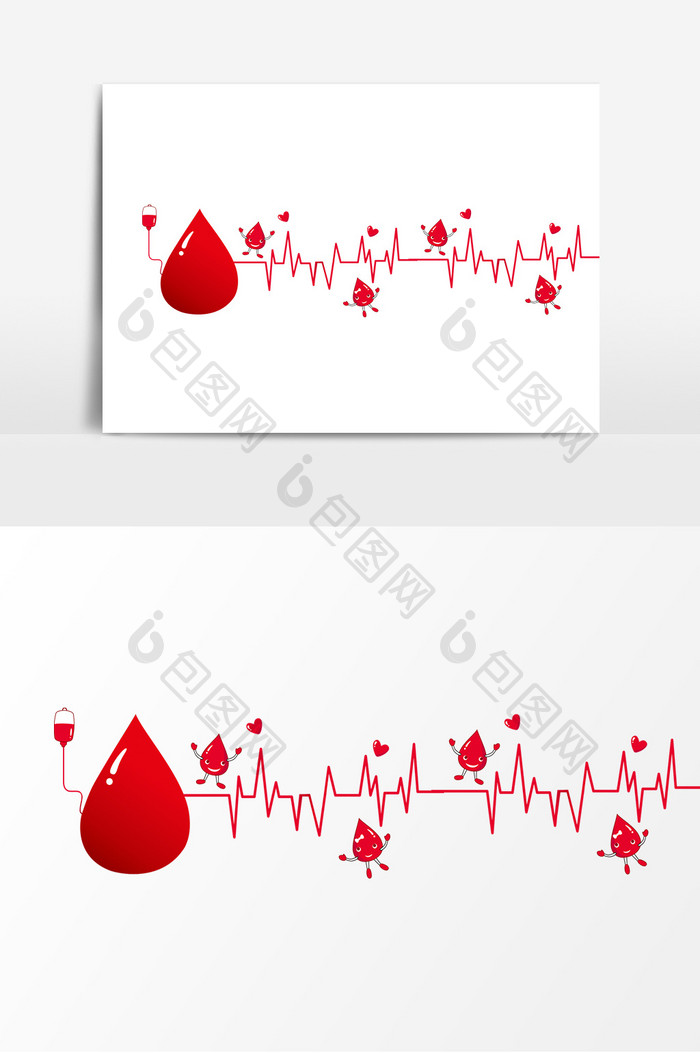 质感简约血液心跳线路图元素