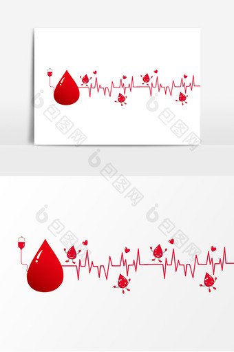质感简约血液心跳线路图元素图片