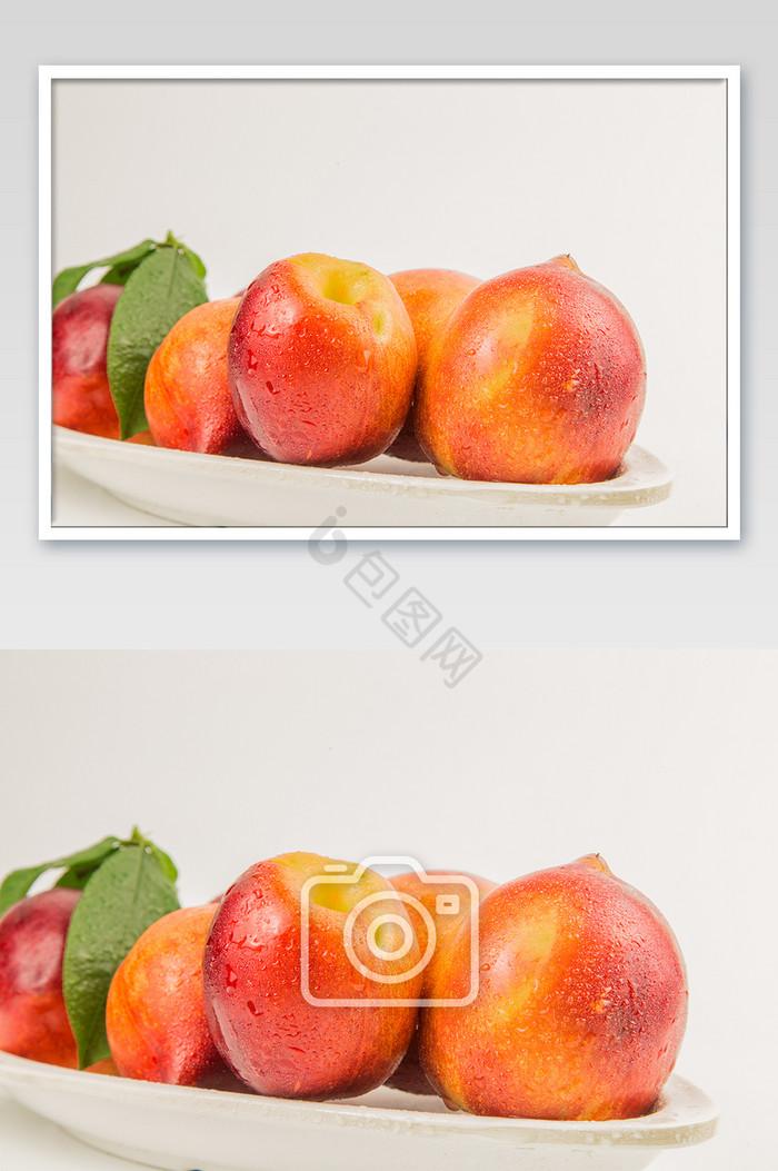 清新油桃水果摄影图图片
