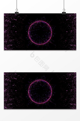 紫色圆环科技5G背景图片