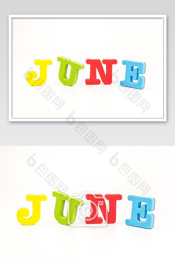 创意六月字体拼字摄影图图片