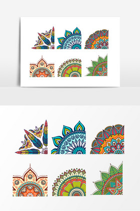 彩色民族花纹图案素材图片