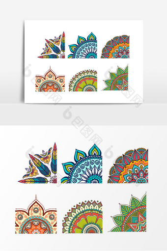 彩色民族传统花纹图案设计素材图片