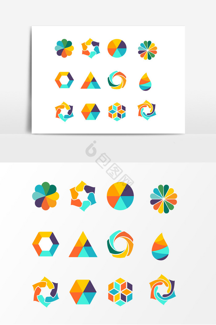 彩色几何拼接装饰图片