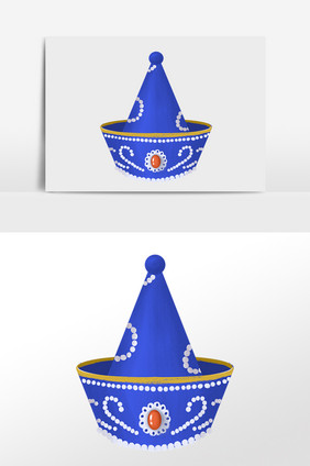 民族服饰圆帽插画民俗蒙古族民族服饰帽子插画少数民族服饰人物壮族免