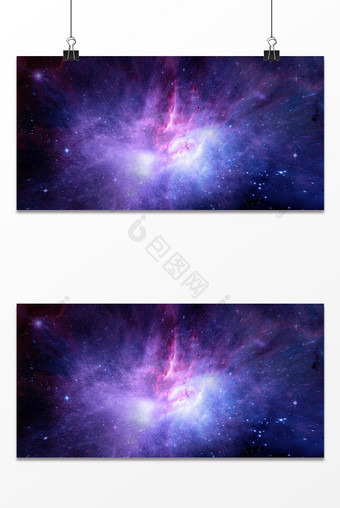 紫色商务科技星空星座展板背景图片