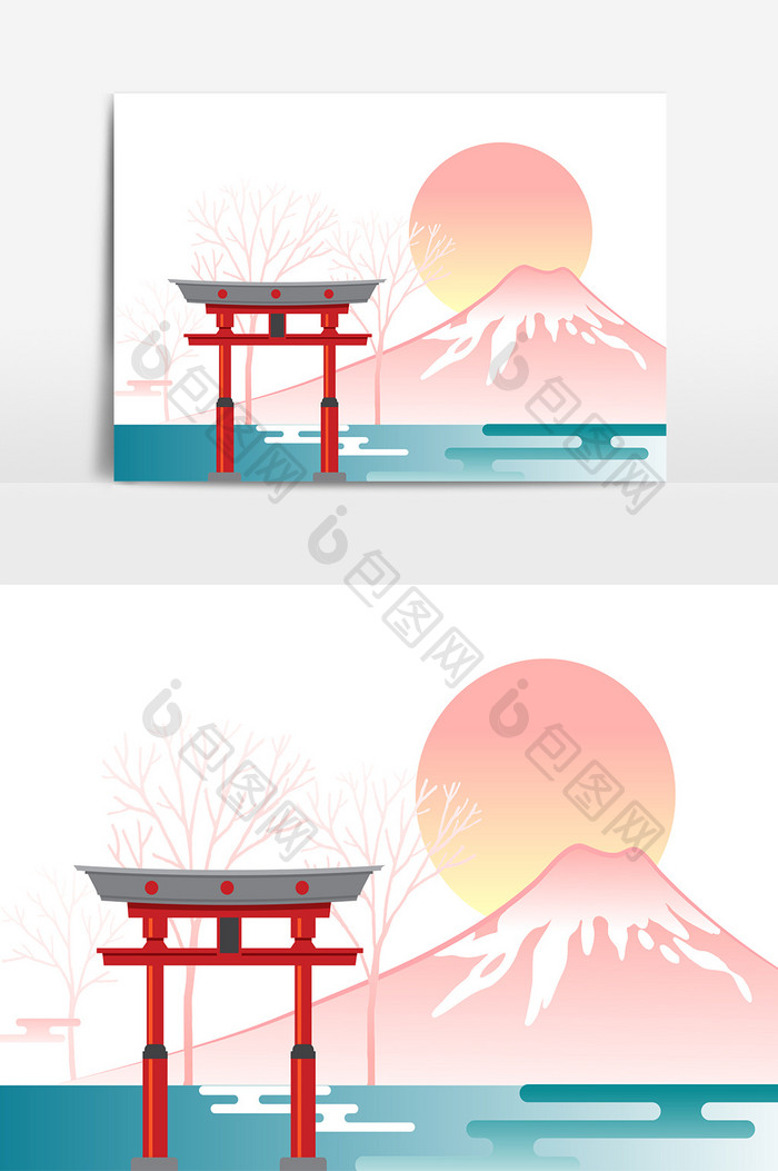 日系花纹日本文化形象元素