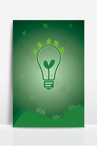 环保灯泡绿色背景图片