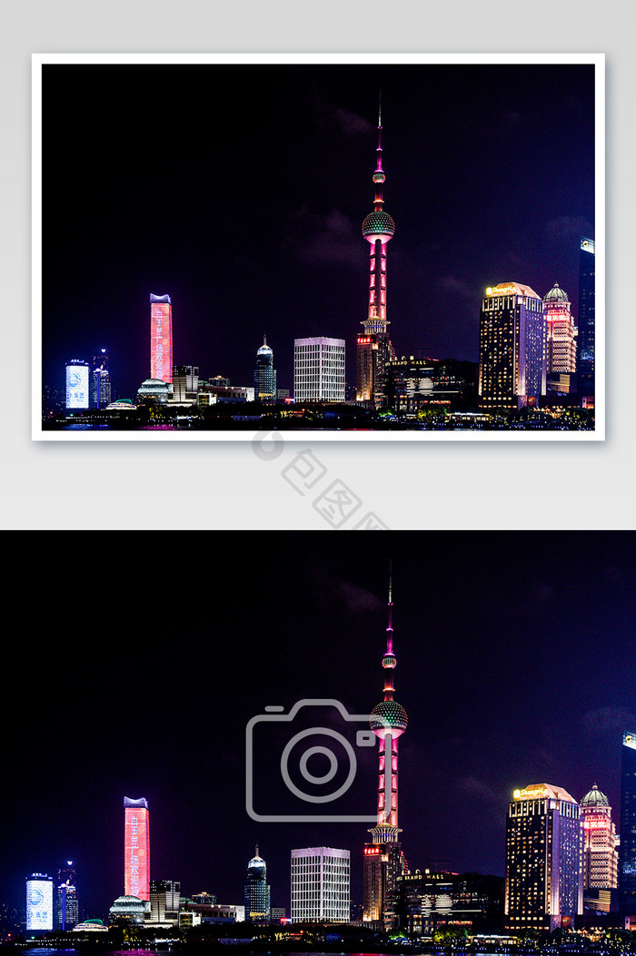时尚现代化的上海东方明珠夜景摄影图
