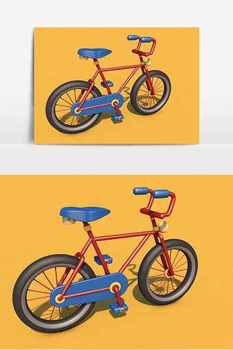 C4D自行车产品模型 标准渲染图片