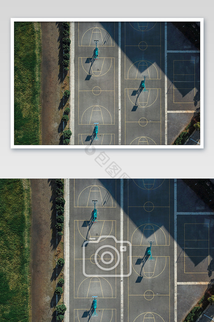球场学校篮球场田径场航拍图图片