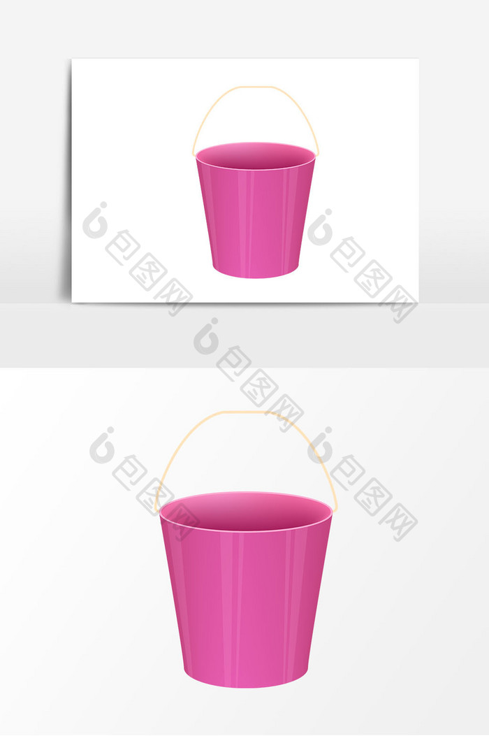粉色水桶矢量元素