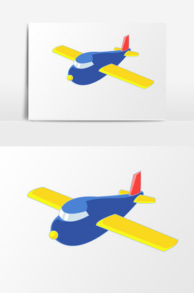 手绘小清新元素儿童节卡通蓝色长翼小飞机