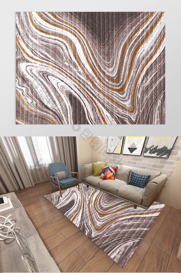 抽象纹理现代简约地毯图案图片