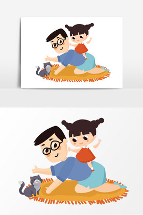 插画风父亲节形象