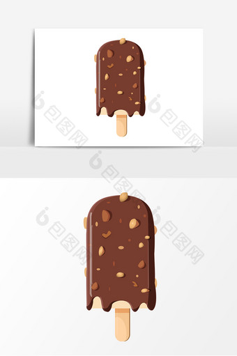 夏天巧克力冰棍形象元素图片