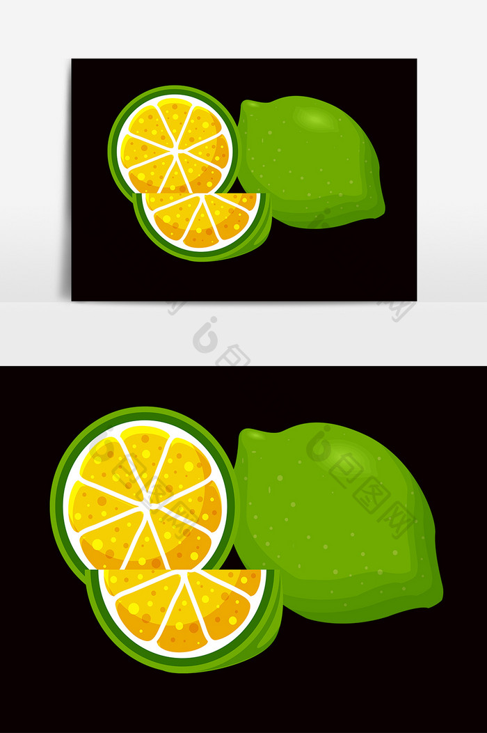 水果柠檬卡通形象元素